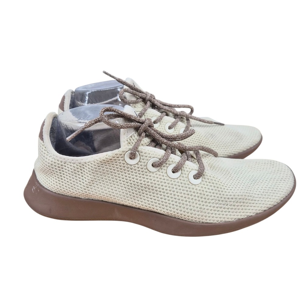 Allbirds Tree Runners Mens 11 Cream Brown Sustainable Mesh Walking Sneakers
